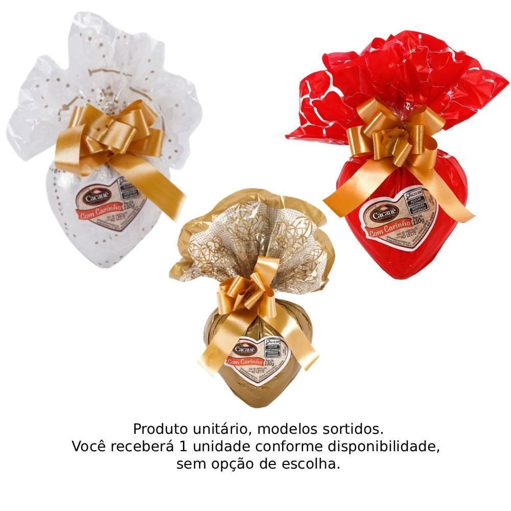 Coração de Chocolate Ao Leite Pequeno 110G Cacauê - 120g