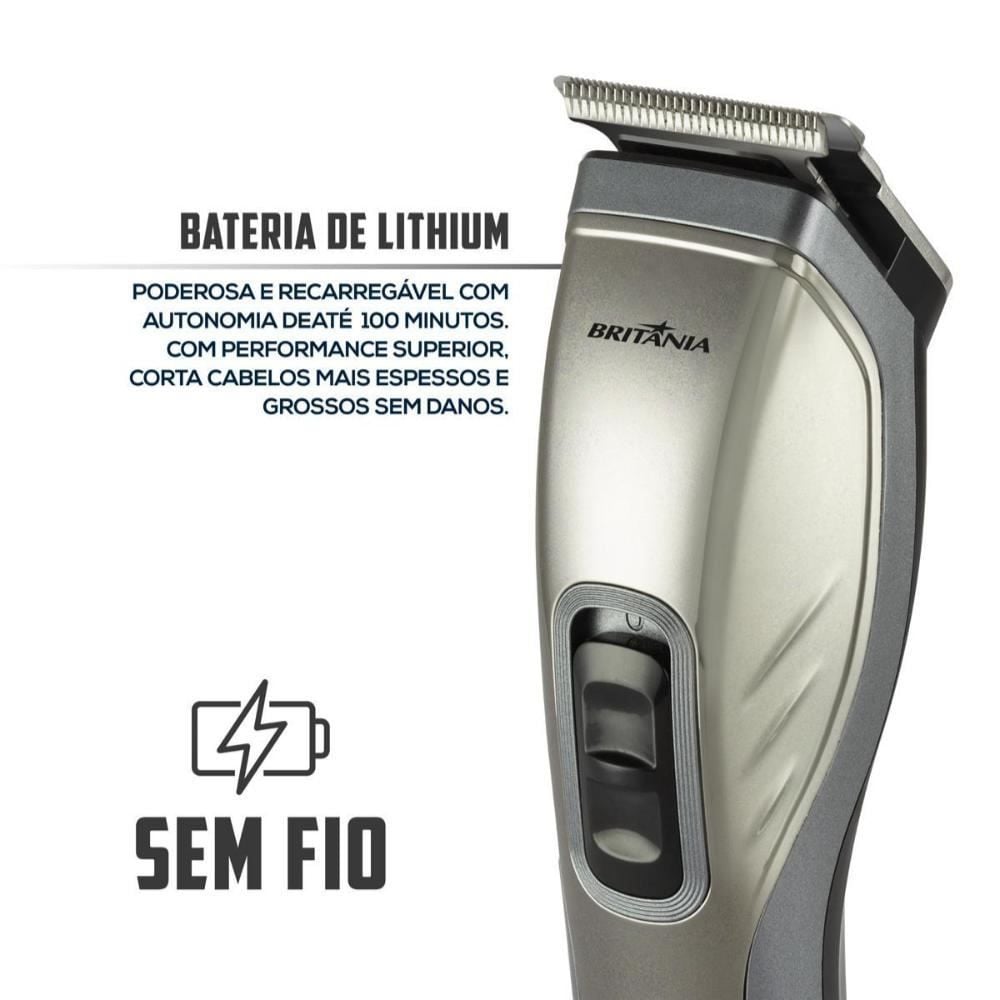 Máquina De Cortar Cabelos Britânia Bcr20sg Sem Fio - Bivolt