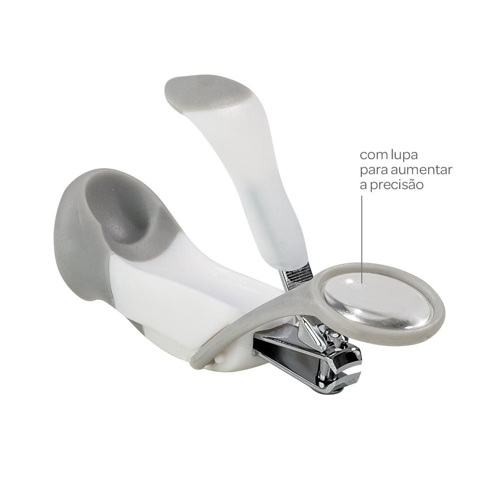 Cortador De Unhas Com Lupa Buba - Cinza