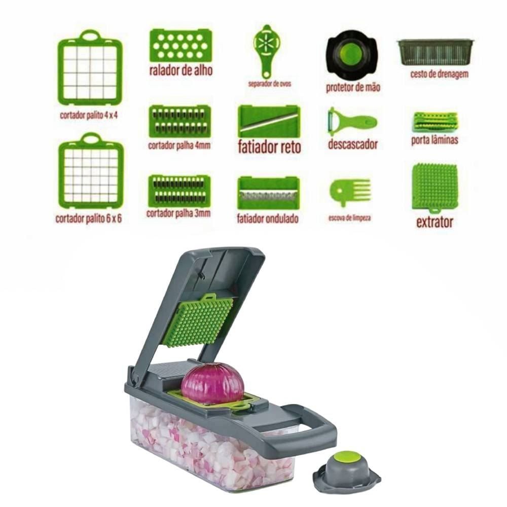 Cortador Multifuncional De Alimentos Top Chef - 16 Peças