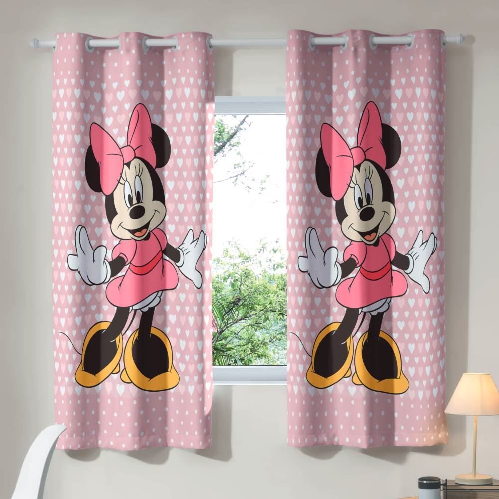 Cortina Corta Luz 2,40X1,70 M Slim Disney - Minnie Rosa