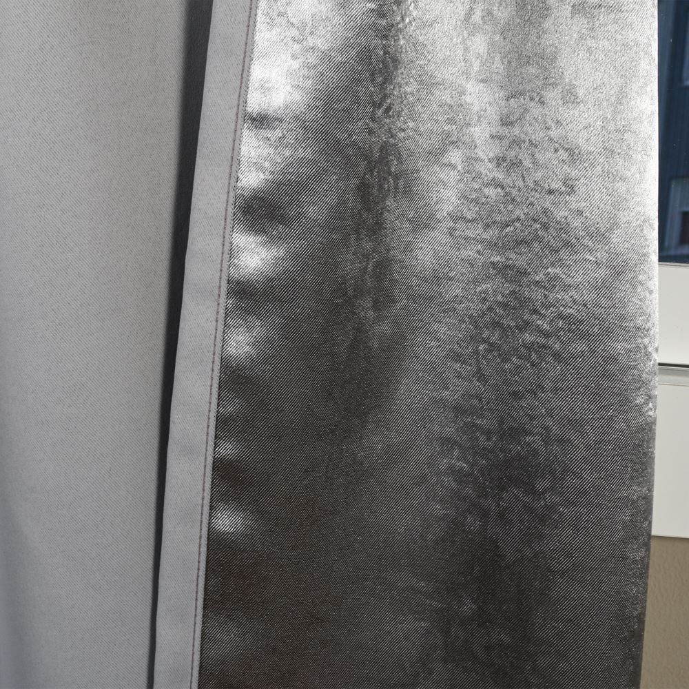 Cortina Para Quarto E Sala 2,60X2,30 M Corta Luz Tecido Brilho Liso - Titanio