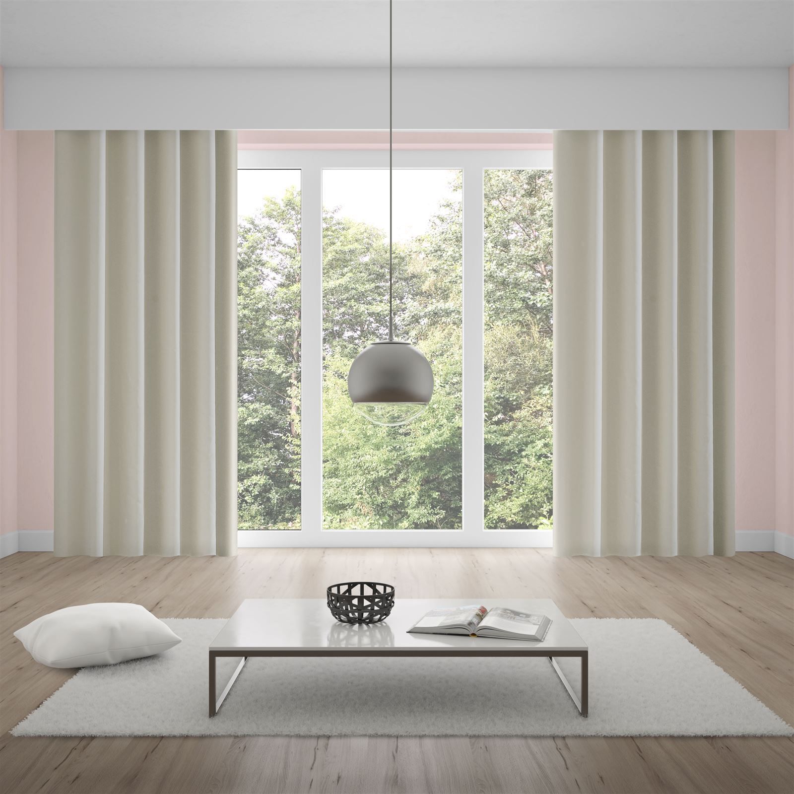 Cortina Corta Luz 3,60X2,50M Tecido Brilho - Marfim