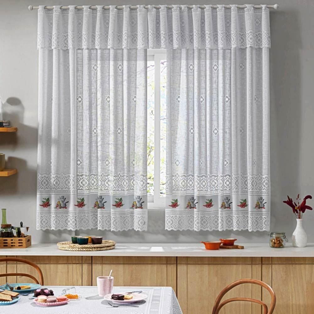 Cortina De Renda Para Cozinha Valencia 2,00X1,20M Havan Casa - Pimenta