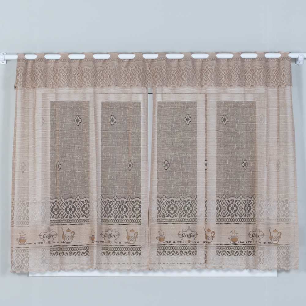 Cortina De Renda Para Cozinha Valencia 2,00X1,20M Havan - Café Taupe