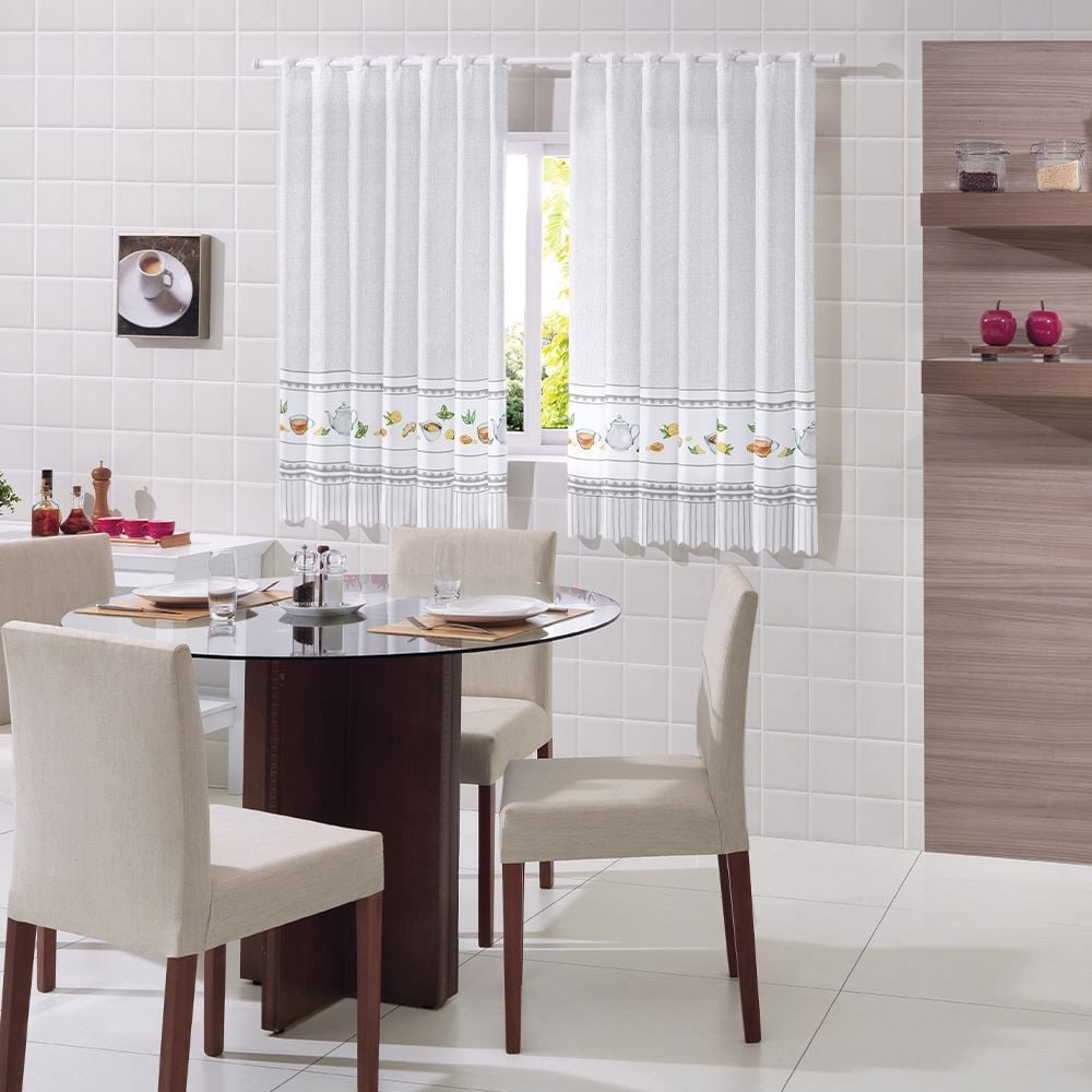 Cortina De Cozinha 2,20X1,40 M Passabarra Luna Havan Casa - HONEY TEA