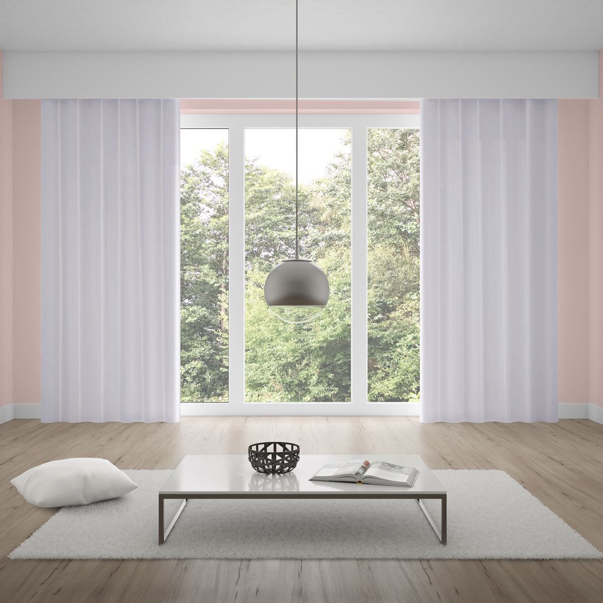 Cortina Duplex Lisa 5,40X2,50M Quarto E Sala - Branco