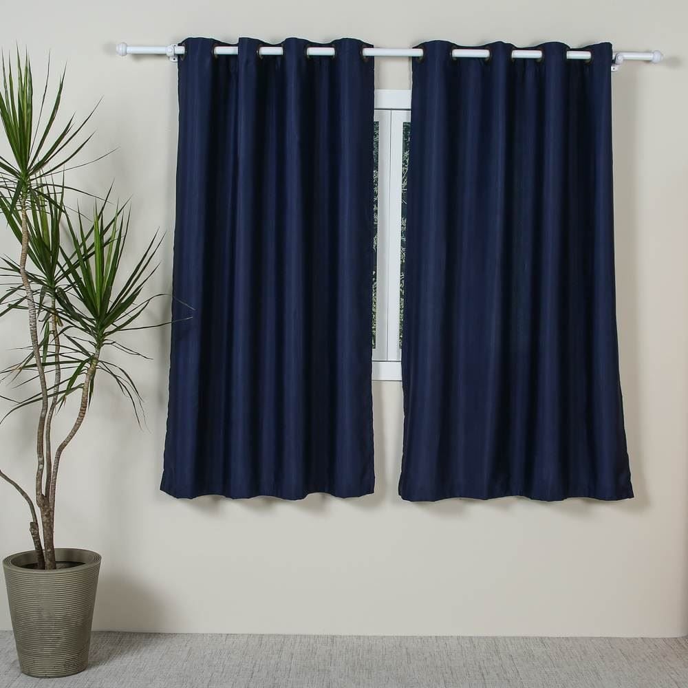 Cortina Para Sala E Quarto Pantex Rústica 2,60X1,70 M Havan Casa - Azul Denin