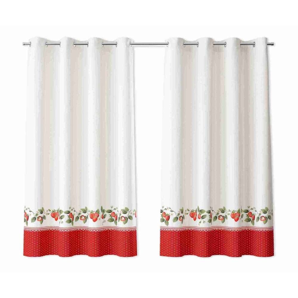 Cortina para Cozinha Gourmet 2,60X1,20 m Havan Casa - Morangos