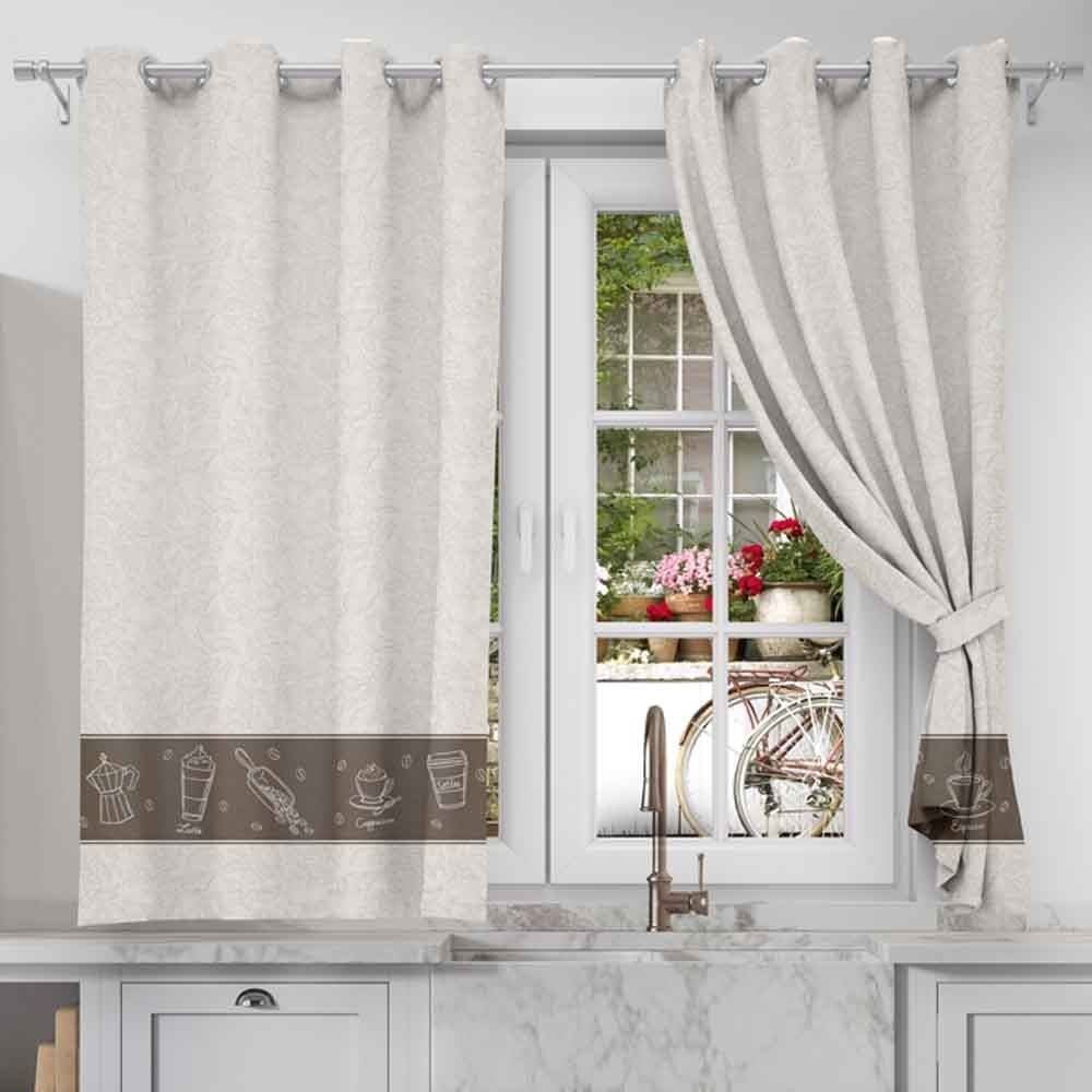 Cortina Para Cozinha Gourmet 2,60X1,20 M Havan Casa - Café