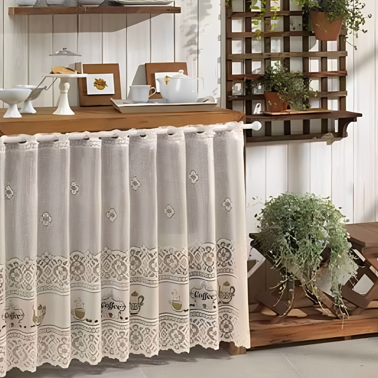 Cortina Para Cozinha 2,00X1,50 M Valencia Havan Casa - Café Taupe