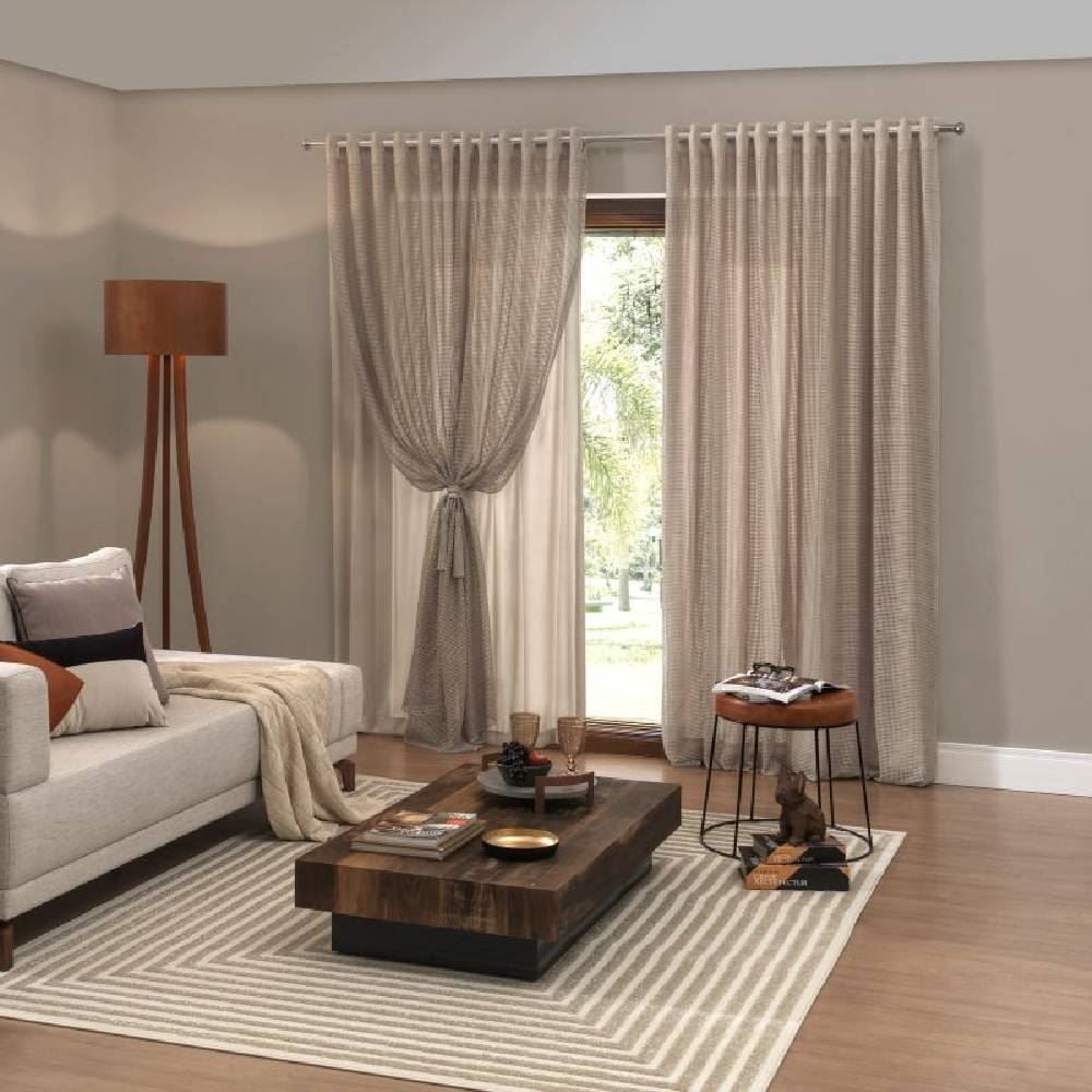 Cortina para Sala e Quarto 2,60X1,70 m com Forro Ibiza Havan Casa - Bege