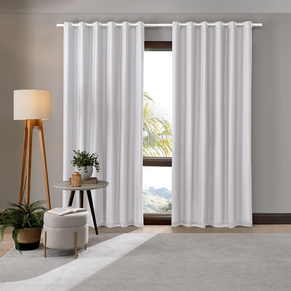 Cortina Para Quarto E Sala 2,60X2,30 M Pratika Bellini Havan Casa - Branco