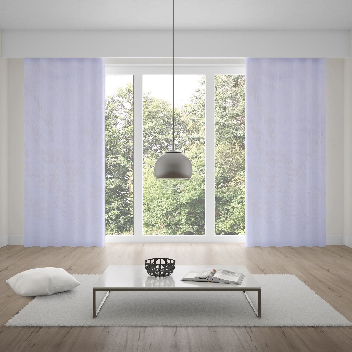 Cortina Pratika 3,60X2,50M Lisa Slim Voil Havan - Branco