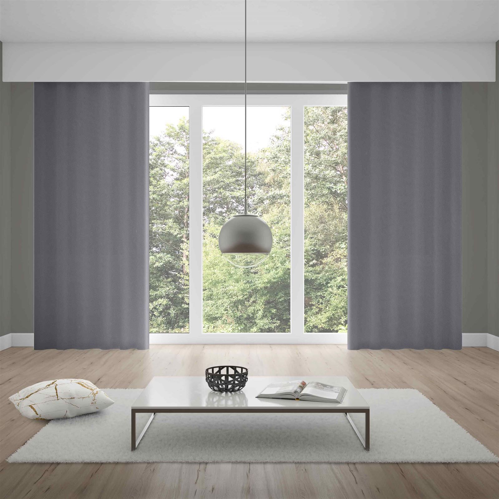 Cortina Pratika Lisa Slim 2,60X1,70M Com Forro - Titanio