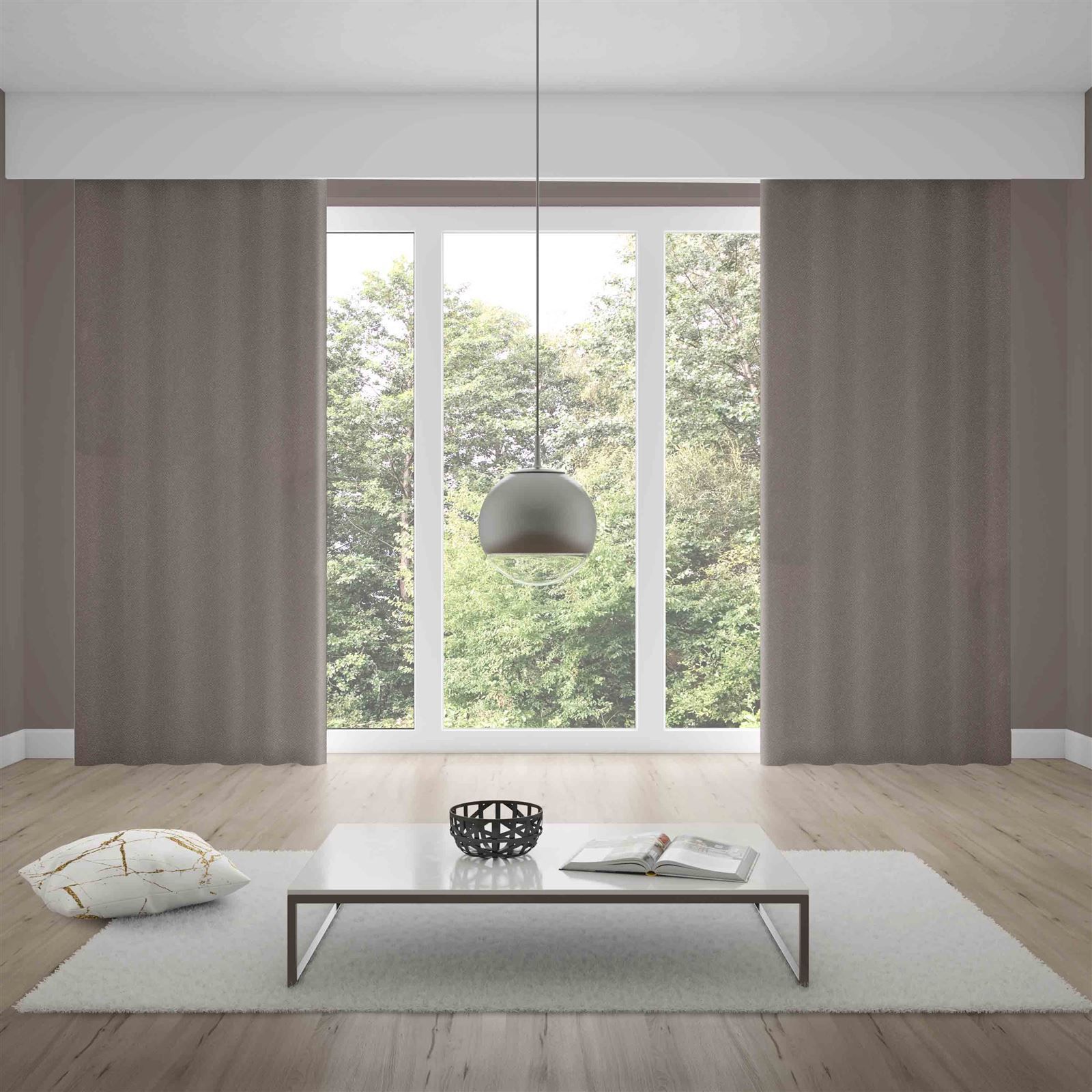 Cortina Pratika Lisa Slim 2,60X1,70M Com Forro - Taupe