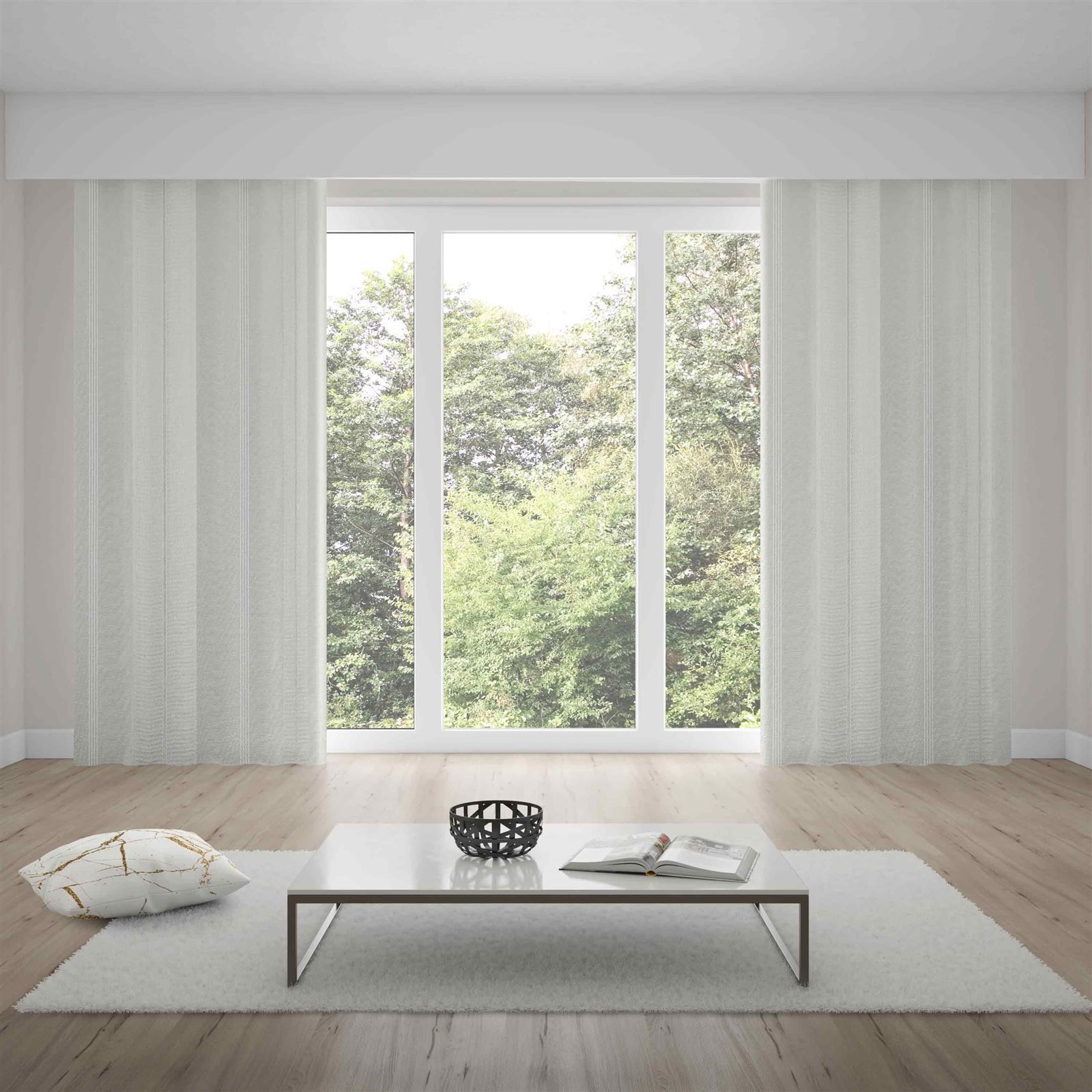 Cortina Pratika Tecido Sorrento 4,20x2,30m Bella Janela - Branco