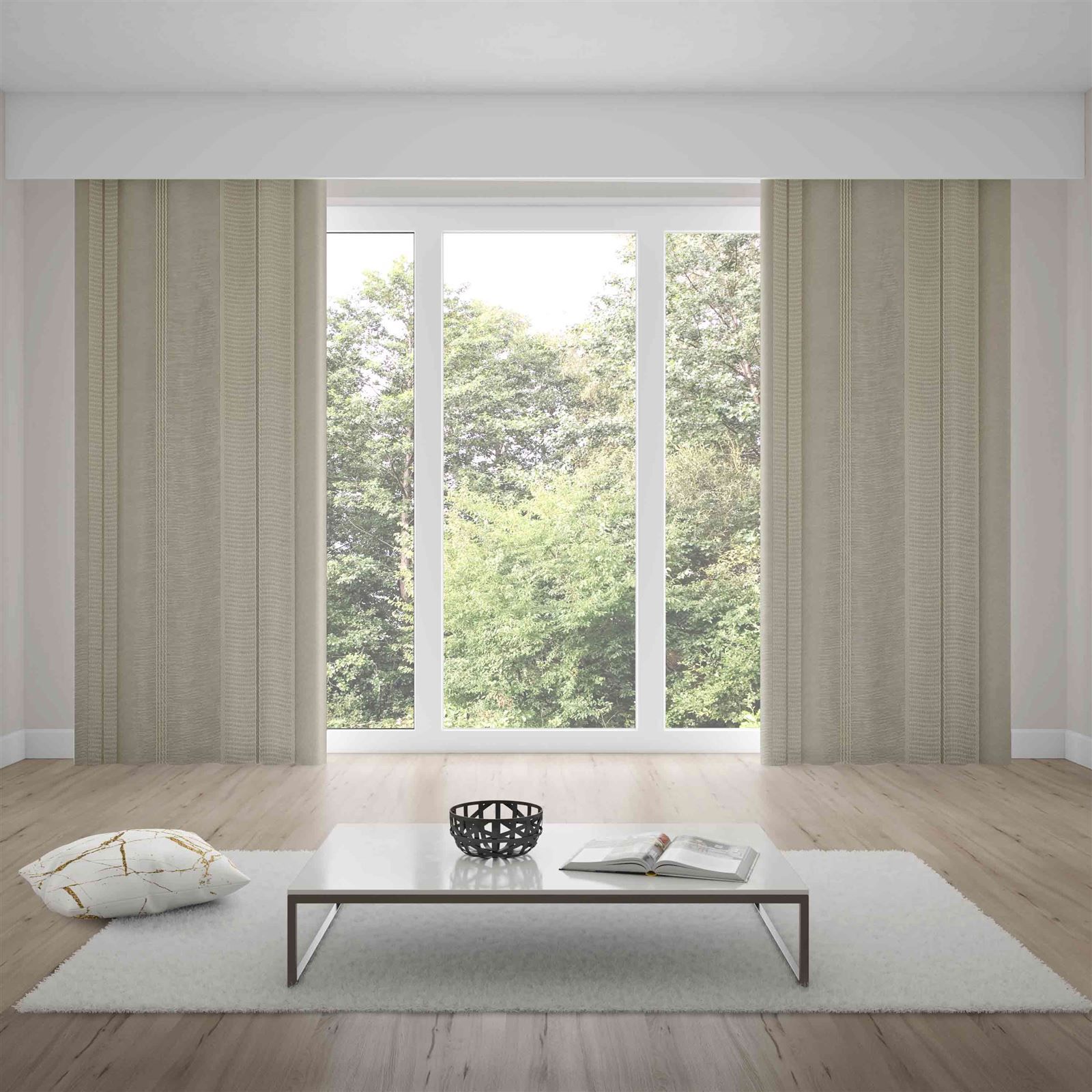 Cortina Pratika Tecido Sorrento 4,20x2,30m Bella Janela - Nude