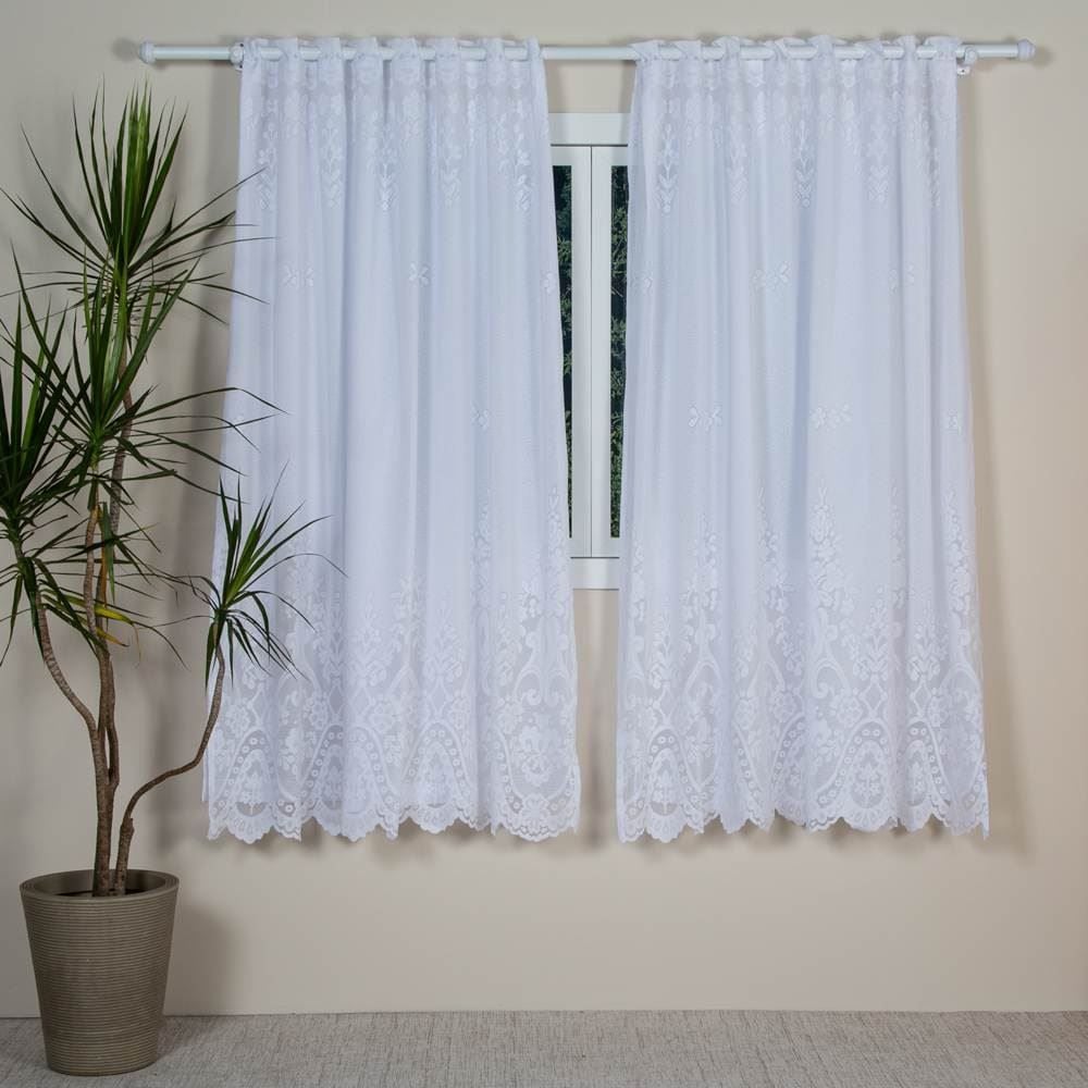 Cortina De Renda Irlanda 3,00X1,80 M Havan Casa - Branca