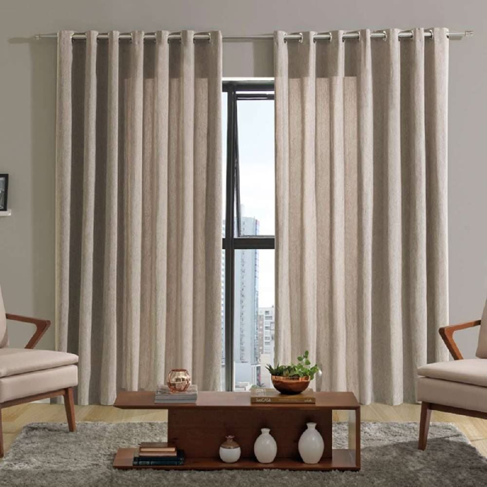 Cortina Para Quarto E Sala 2,40X1,70 M Niger Havan Casa - Bege Areia