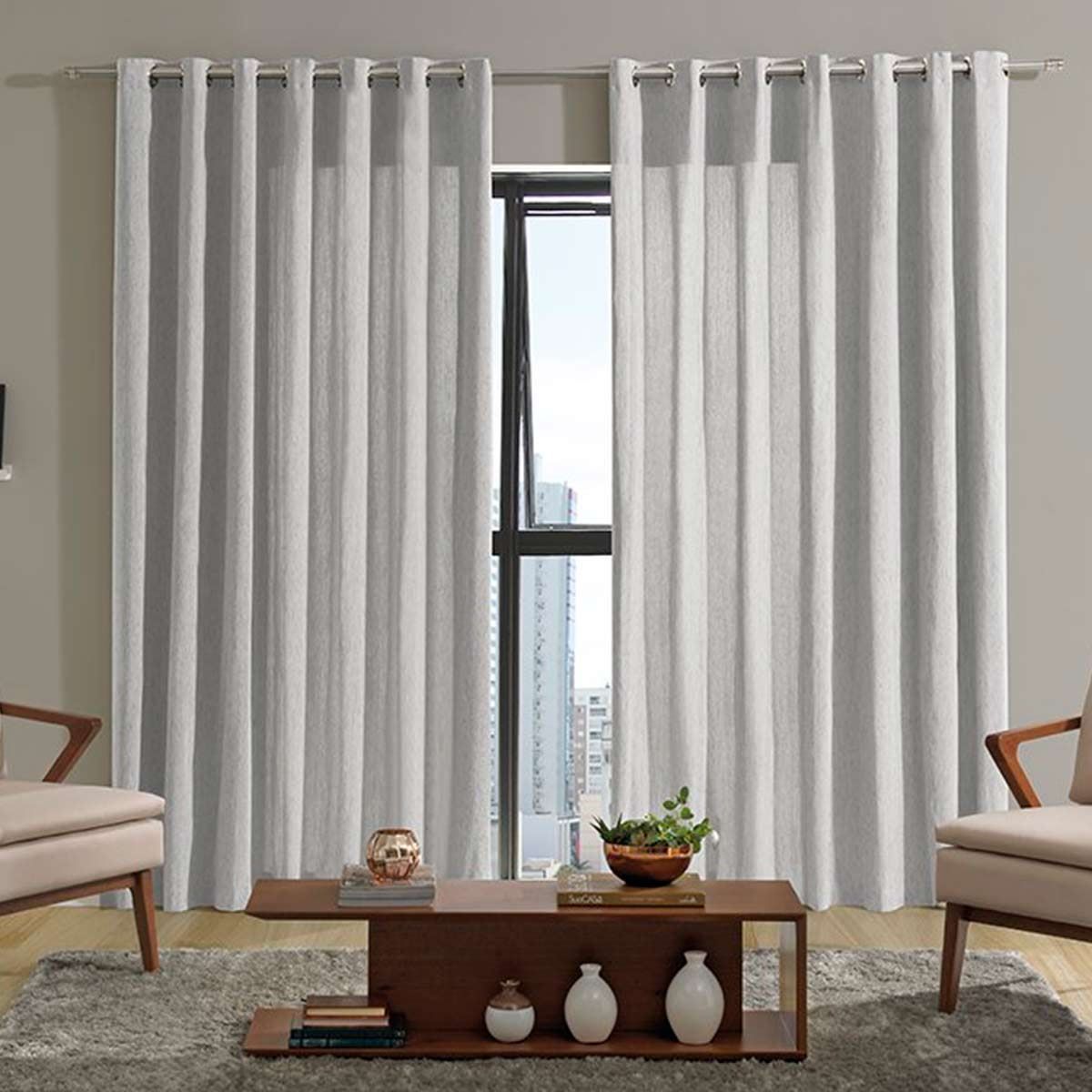 Cortina Quarto E Sala Niger 2,40X1,70 Havan Casa - Branca