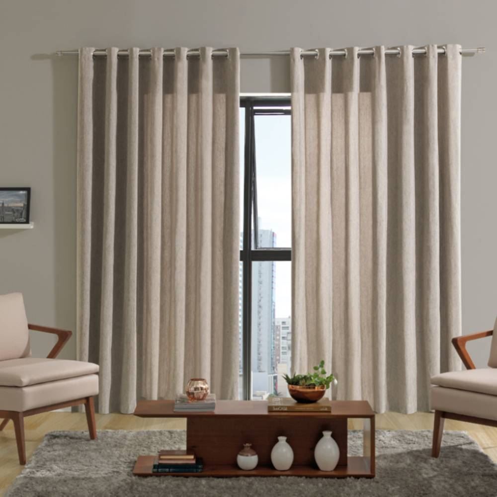 Cortina Para Quarto E Sala 3,60X2,50 M Rústica Niger Havan Casa - Areia