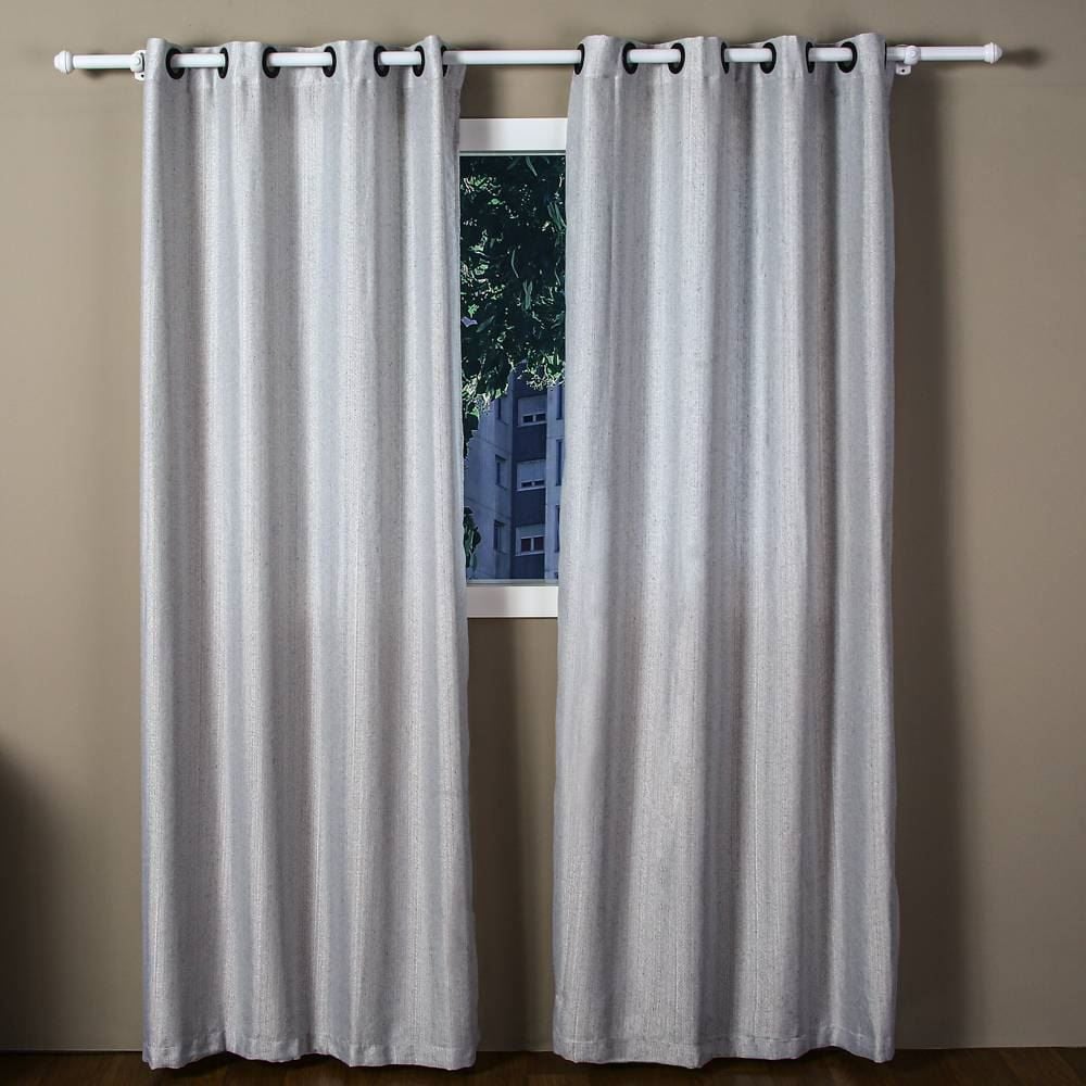 Cortina Veneza Para Quarto E Sala 2,60X2,30 M Rústica Havan Casa - Cinza Mescla