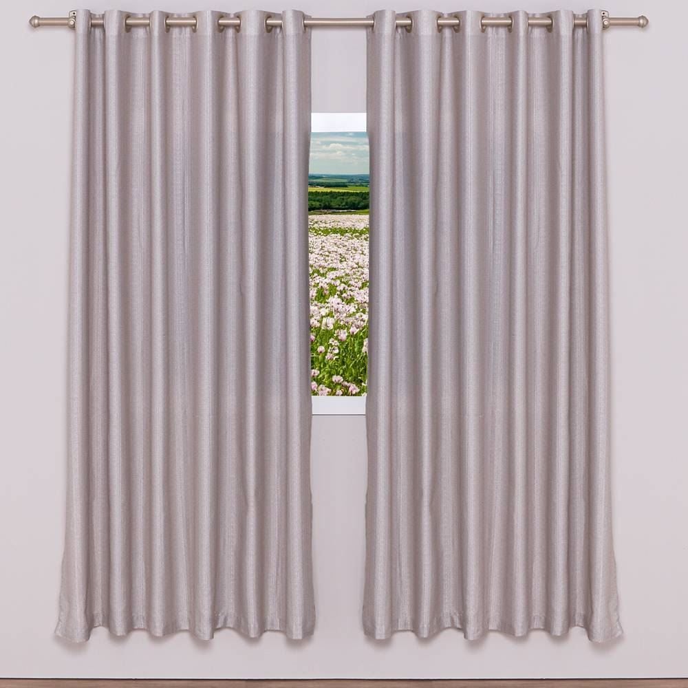 Cortina Para Quarto Ou Sala 4,00X2,30M Rústica Veneza Havan Casa - Natural