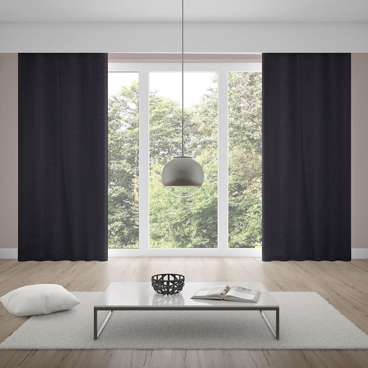 Cortina Rústica Veneza 4,00X2,30M Quarto E Sala - Preto