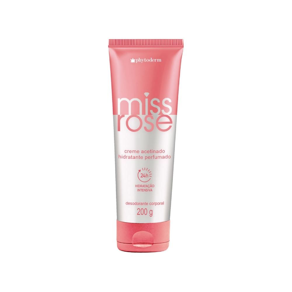 Creme Hidratante Corporal Acetinado Miss Rose Phytoderm 200G - Miss Rose