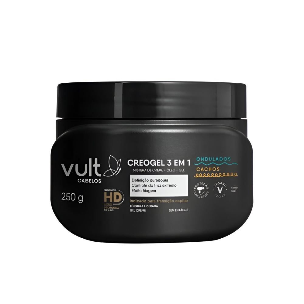 Creogel 3 Em 1 Vult Cabelos Ondulados E Cachos - 250g
