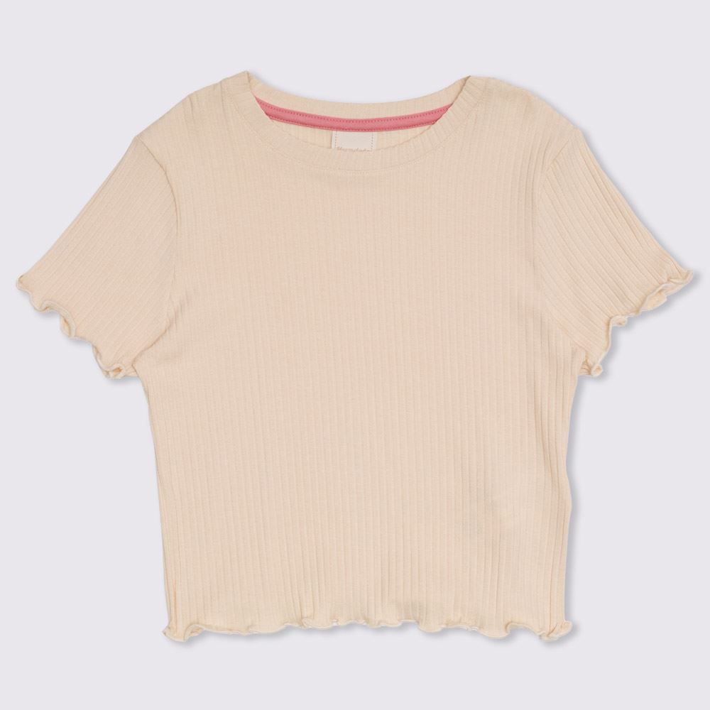 Cropped 12 a 16 anos Canelado Viscose Marmelada