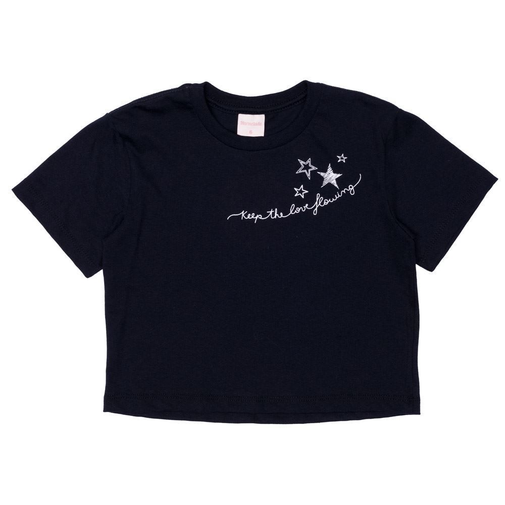 Cropped 4 a 10 anos Malha Escrita em Glitter Marmelada