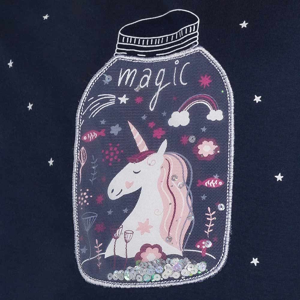 Cropped 4 a 10 anos Unicórnio Bordado Marmelada