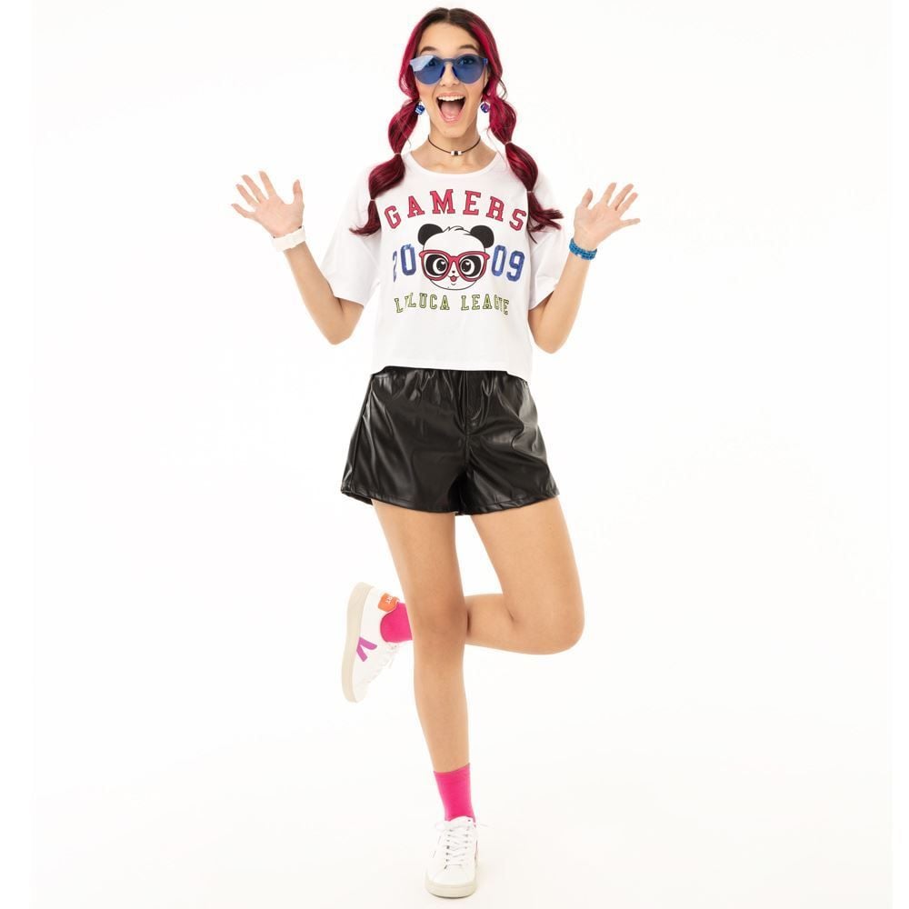 Cropped 8 a 16 anos Luluca Lantejoulas Brandili