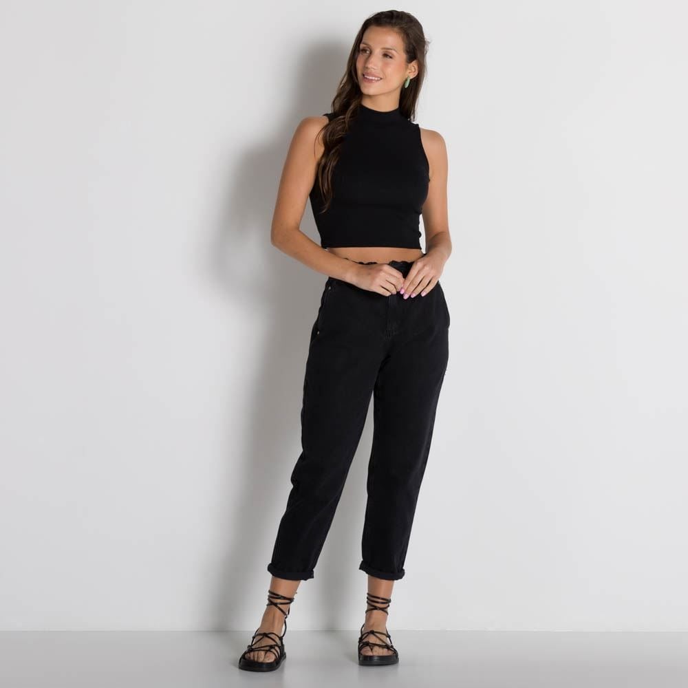 Cropped Em Ribana Gola Alta Regata Boby Blues