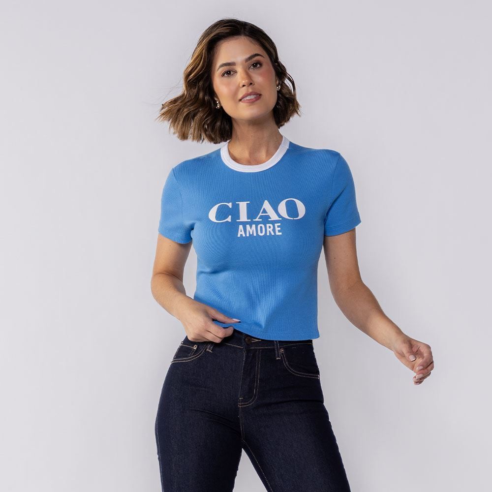 Cropped Feminino Ciao Amore Boby Blues