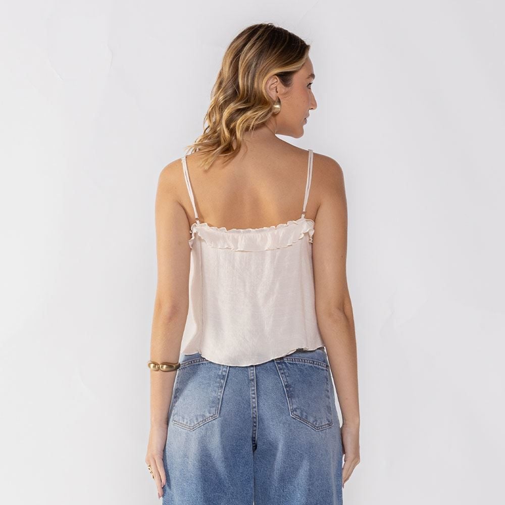 Cropped Feminino Com Babados Boby Blues