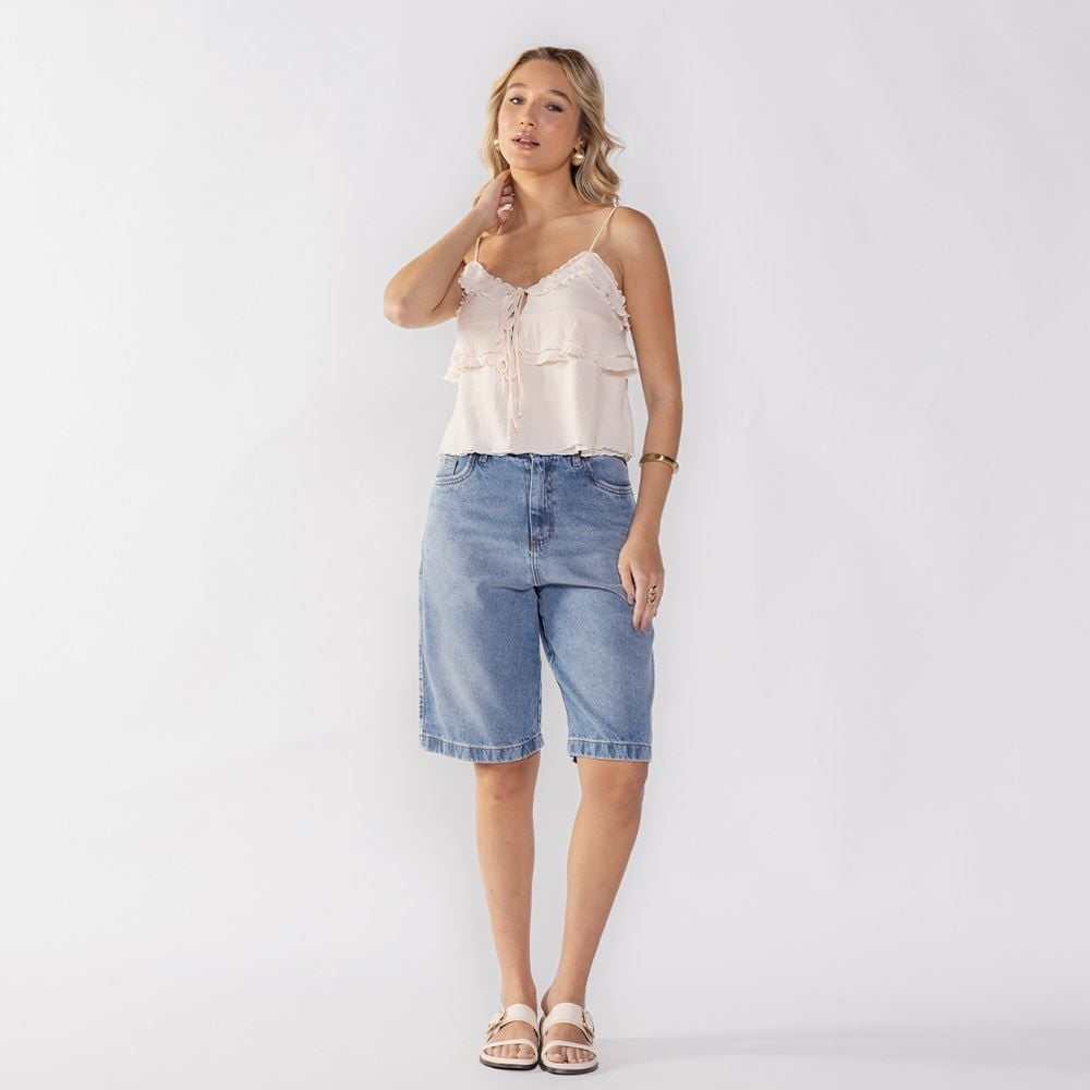 Cropped Feminino Com Babados Boby Blues