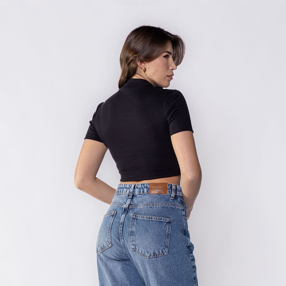 Cropped Feminino Com Gola Alta Boby Blues