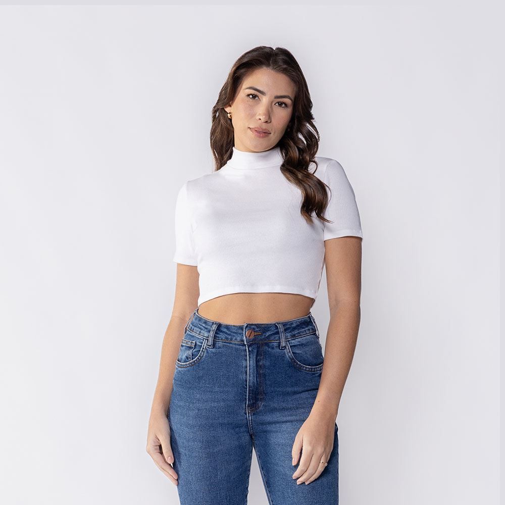 Cropped Feminino Com Gola Alta Boby Blues