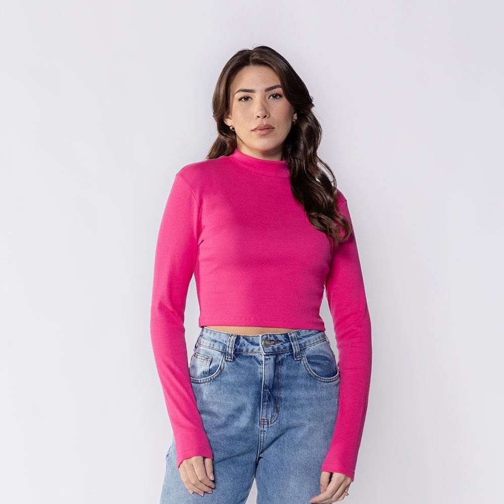 Cropped Feminino Com Gola Alta De Ribana Boby Blues