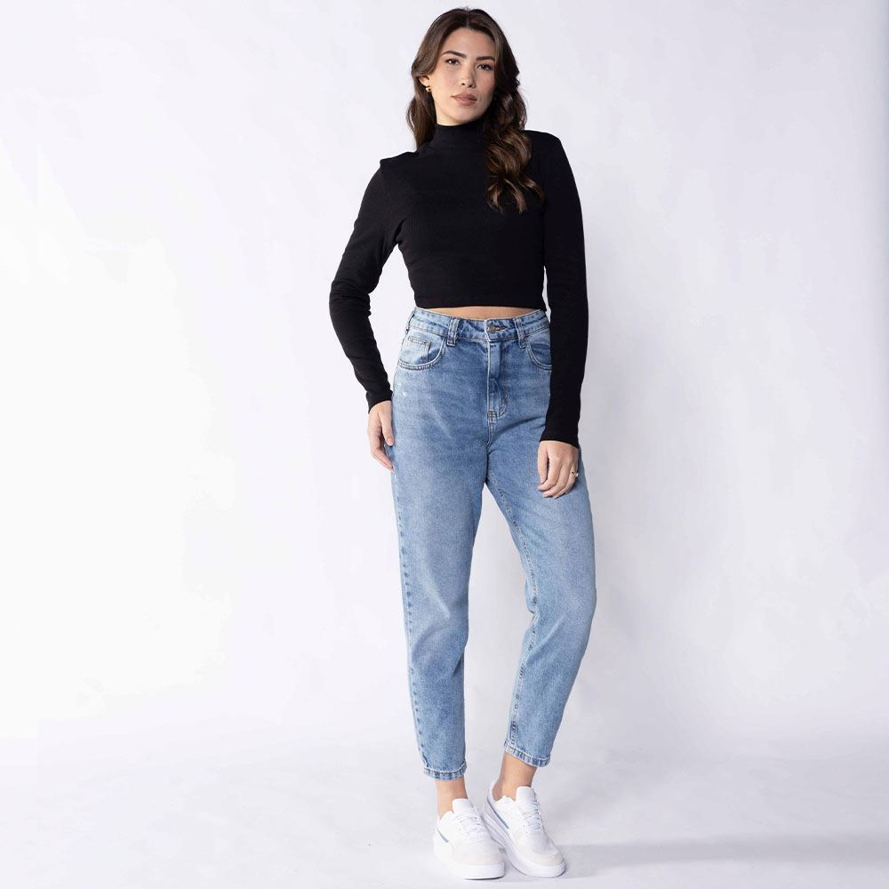 Cropped Feminino Com Gola Alta De Ribana Boby Blues