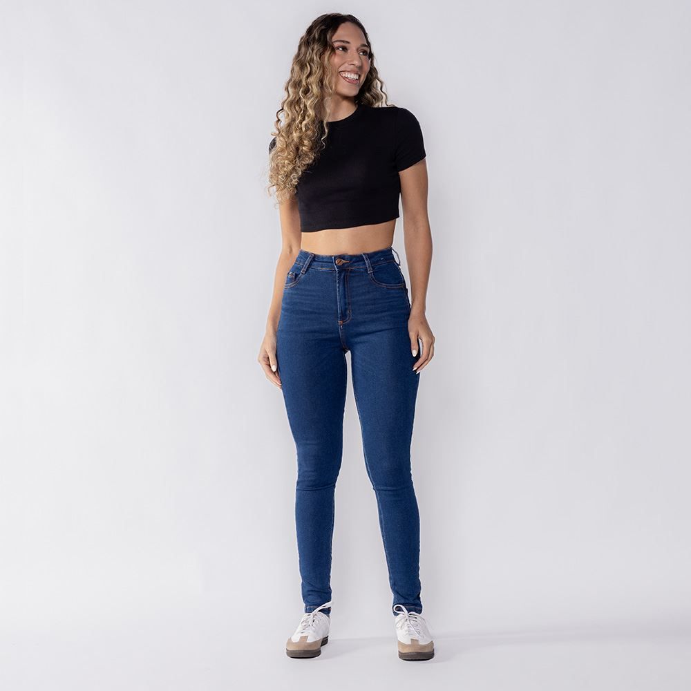 Cropped Feminino Gola Redonda Em Ribana Boby Blues