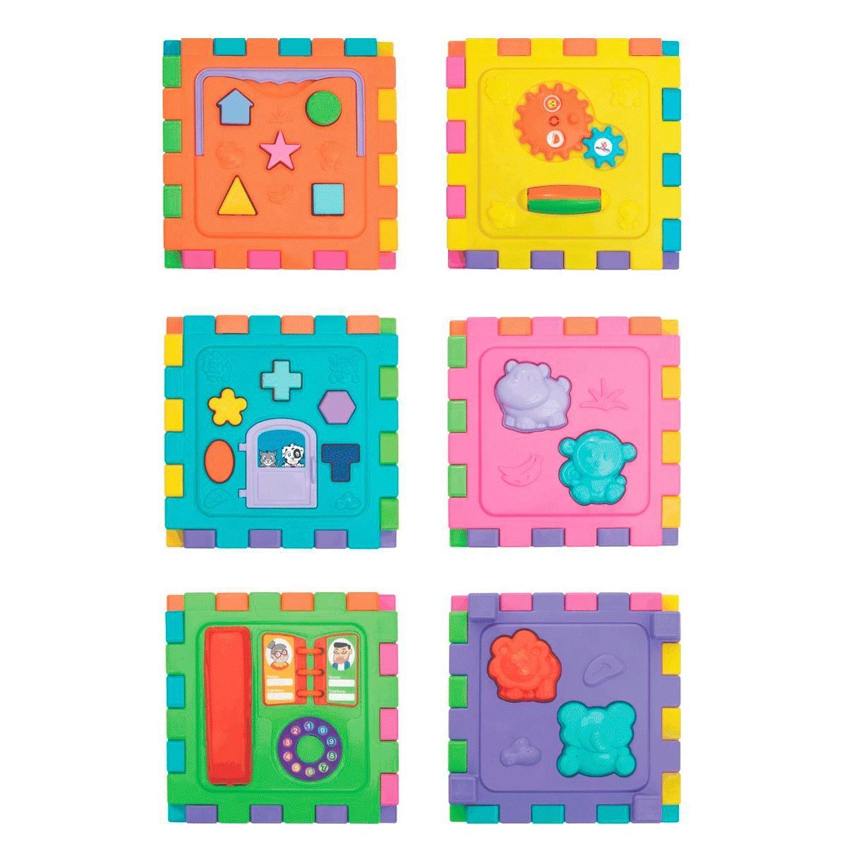 Cubo Didático Grande Solapa 417 Mercotoys - Colorido
