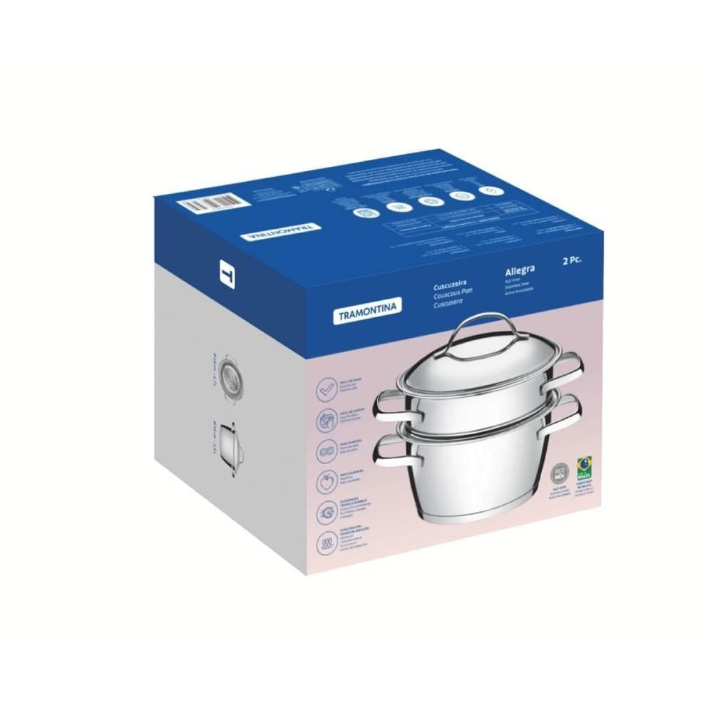 Cuscuzeira Allegra Tramontina Aço Inox - 2 Peças
