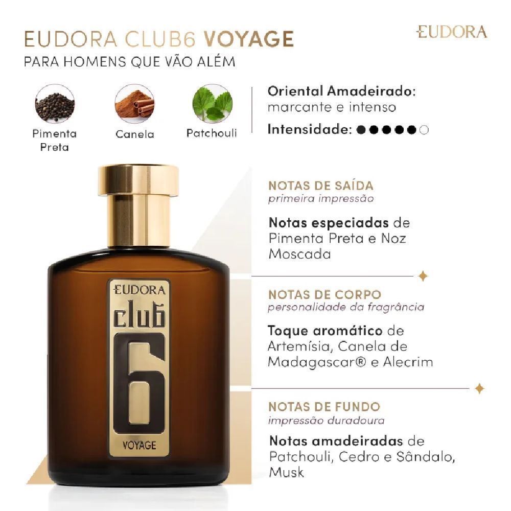 Deo Colônia Club 6 Voyage Eudora - 95ml