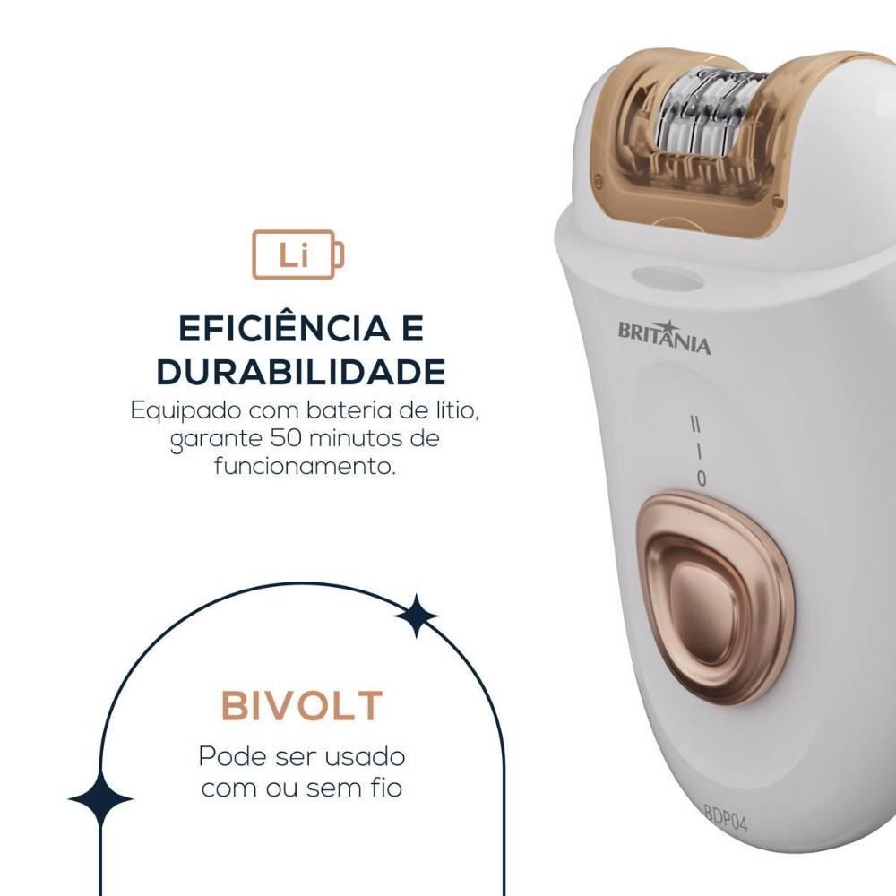 Depilador Britânia Bivolt 4 Acessórios Bdp04 - Bivolt