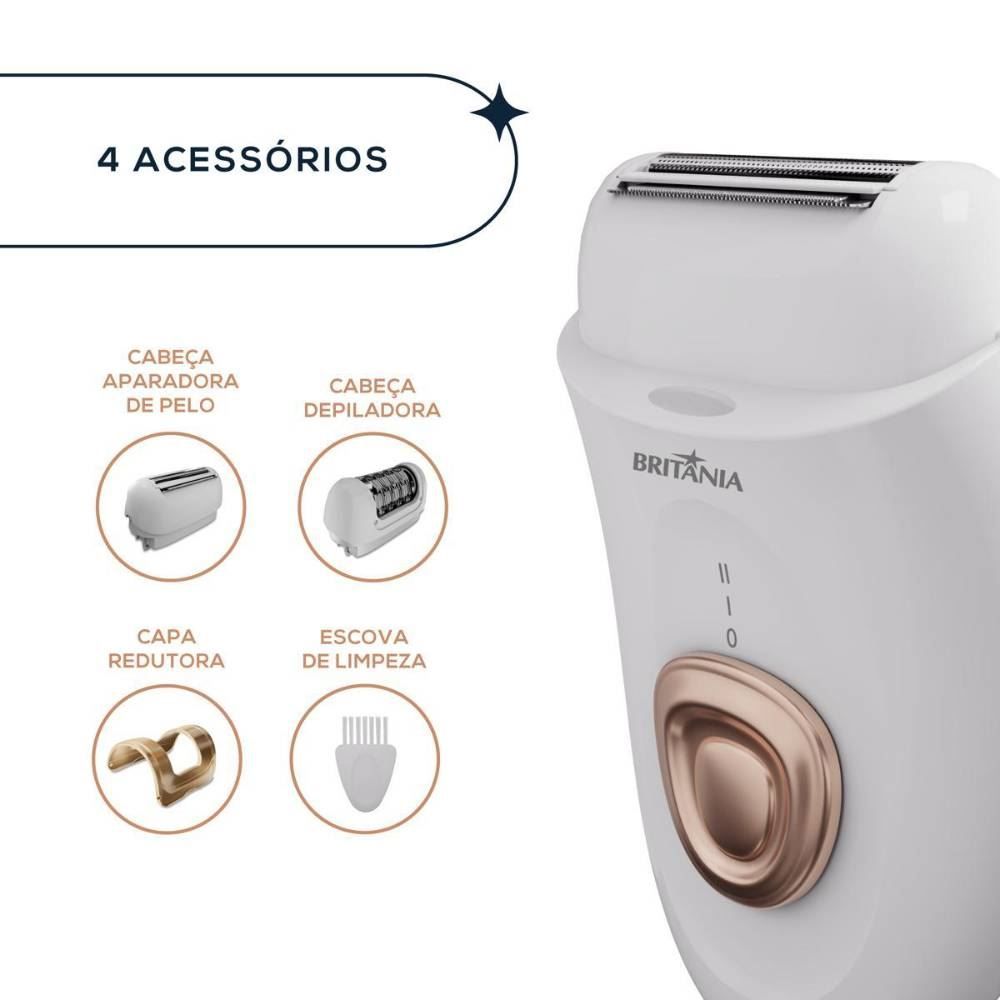 Depilador Britânia Bivolt 4 Acessórios Bdp04 - Bivolt
