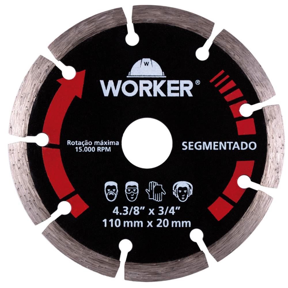 Disco Diamantado Segmentado 110Mm Worker - 139521